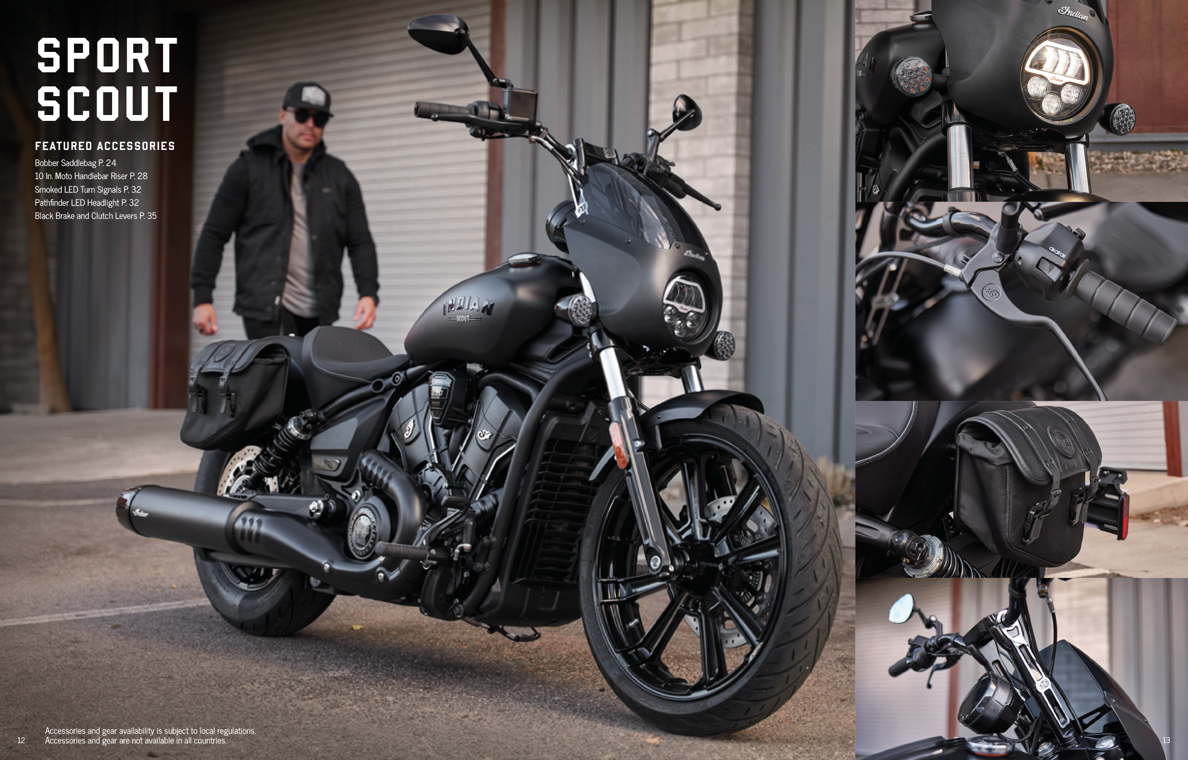 A man is standing next to a black motorcycle. The motorcycle is parked in front of a garage. AI generated content